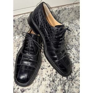 BRUNO MAGLI Larkin 76001 Mens Black Leather Shoes Size 8 M Brunomagli Tie Shoes